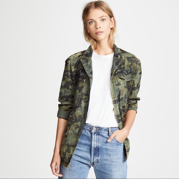 DL1961 Beekman Military Jacket Camo Print XS - Picture 1 of 12